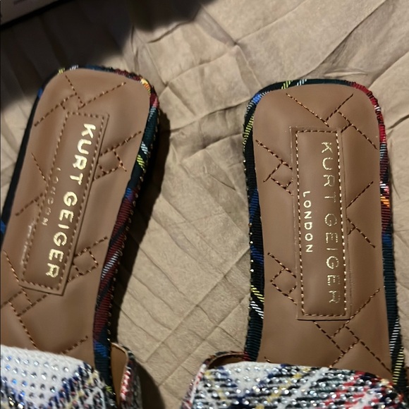 Kurt Geiger Red and Blue Sandals with Metallic Buckle - Picture 2 of 4